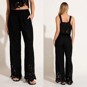 NWT Vitamin A Women’s Flora Pant - Black Beachside Broderie Size XS